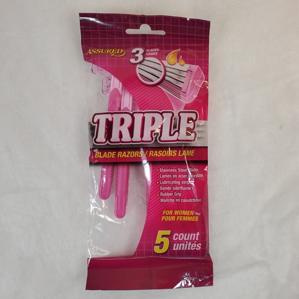 Assured Women's Disposable Triple Blade Razors Unopened NWOT